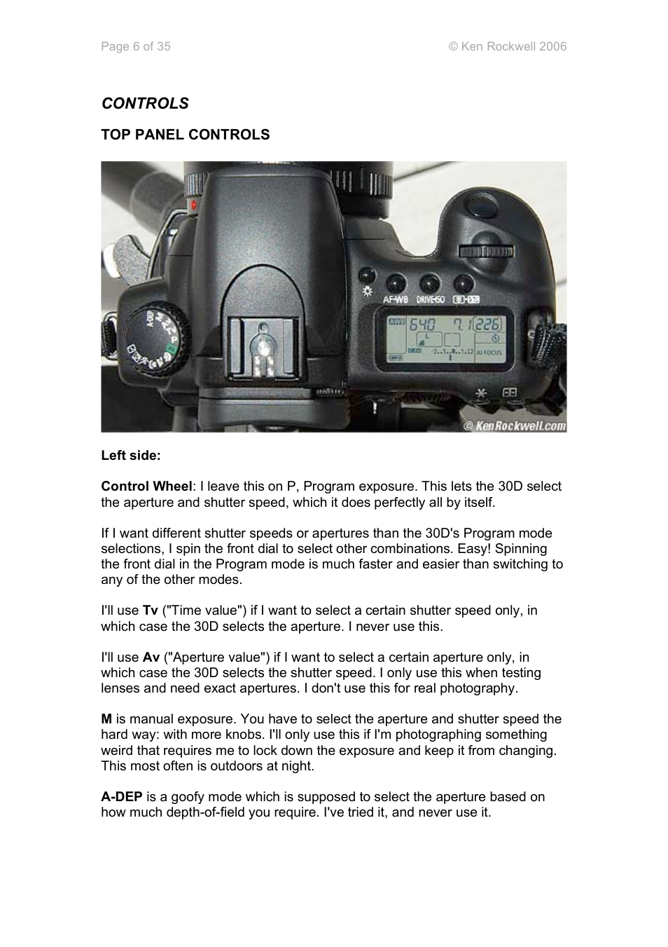 Canon 30D User Manual | Page 6 / 35