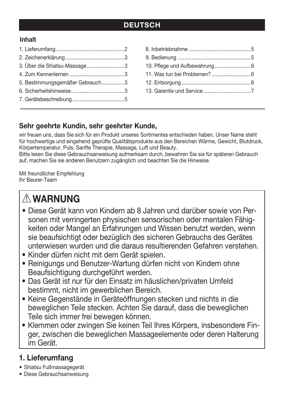 Warnung | Beurer FM 60 User Manual | Page 2 / 44