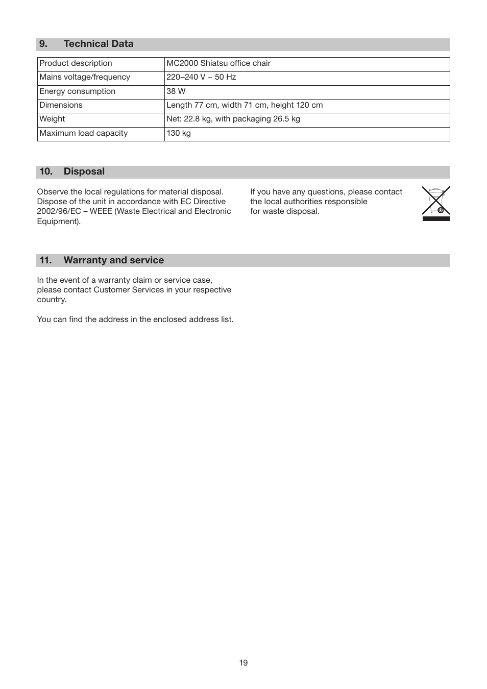 Beurer MC 2000 User Manual | Page 19 / 76