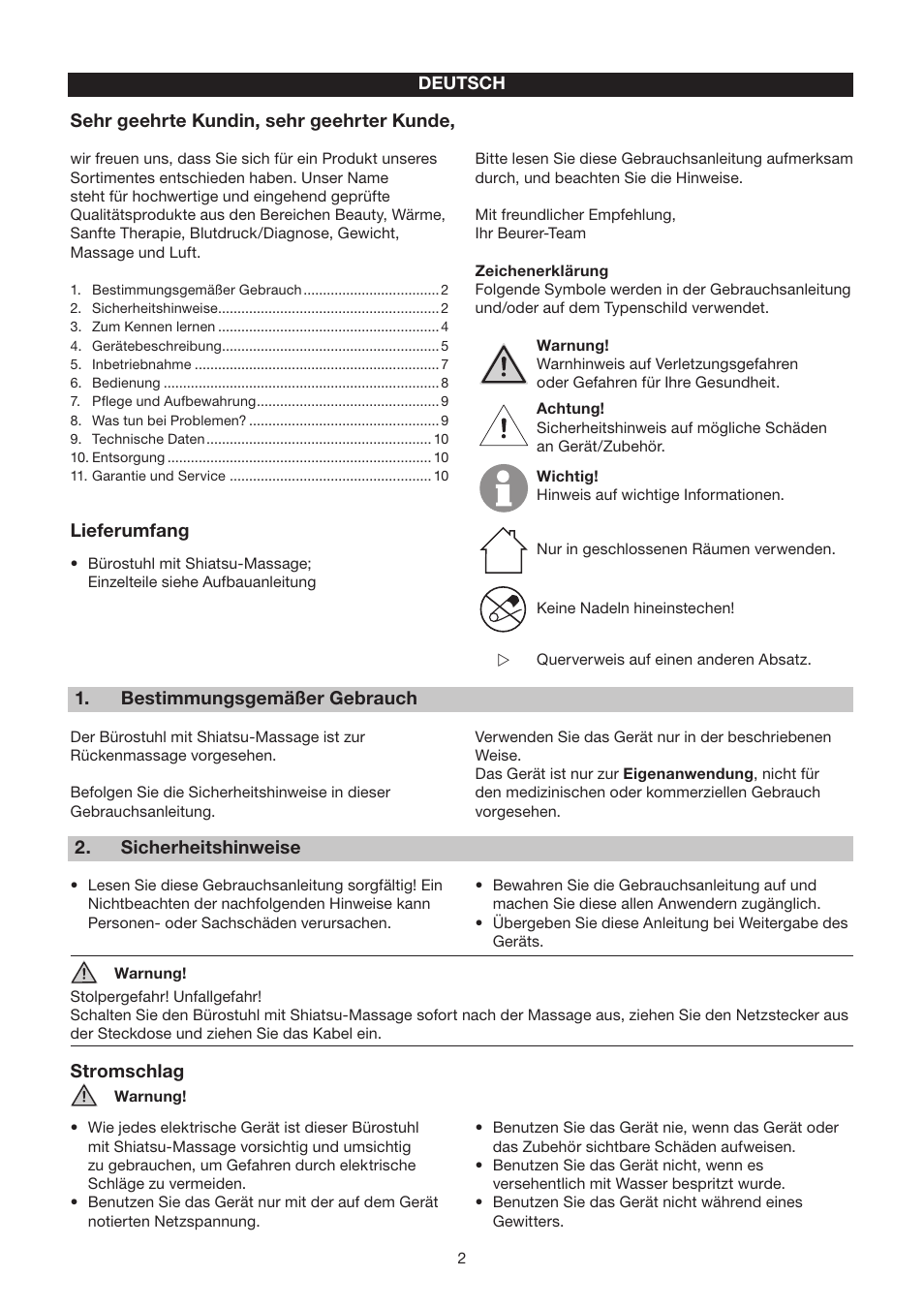 Beurer MC 2000 User Manual | Page 2 / 76