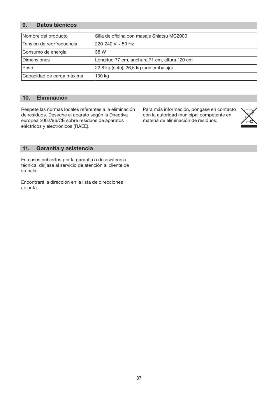 Beurer MC 2000 User Manual | Page 37 / 76