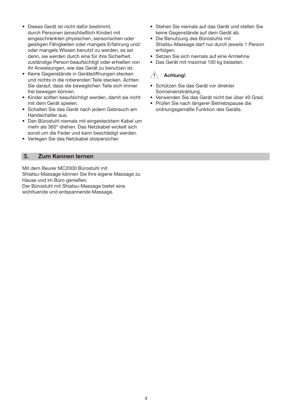 Beurer MC 2000 User Manual | Page 4 / 76