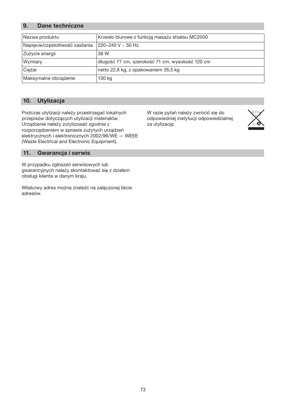 Beurer MC 2000 User Manual | Page 73 / 76