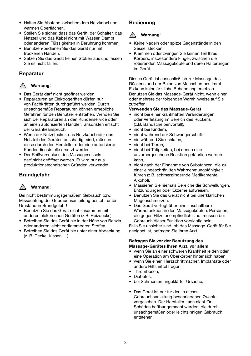 Beurer MC 3000 User Manual | Page 3 / 84