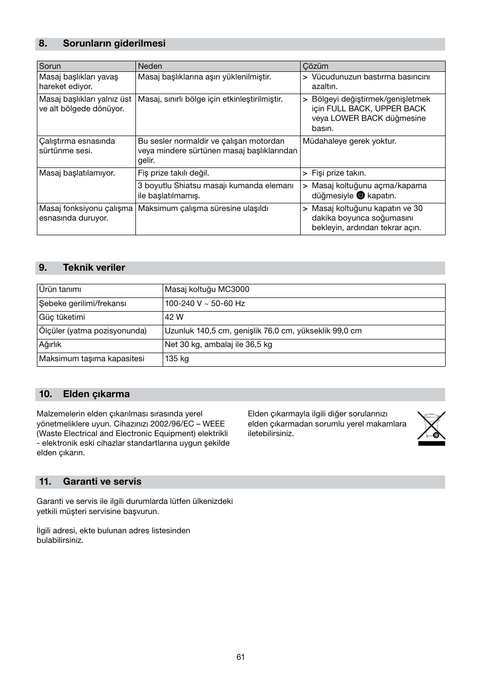 Beurer MC 3000 User Manual | Page 61 / 84