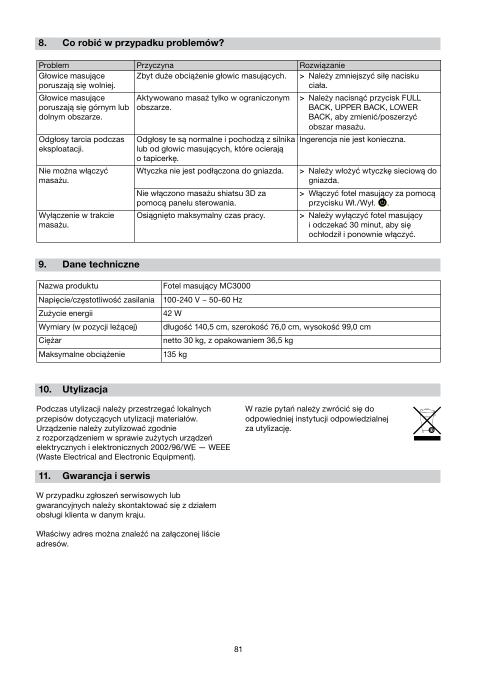 Beurer MC 3000 User Manual | Page 81 / 84
