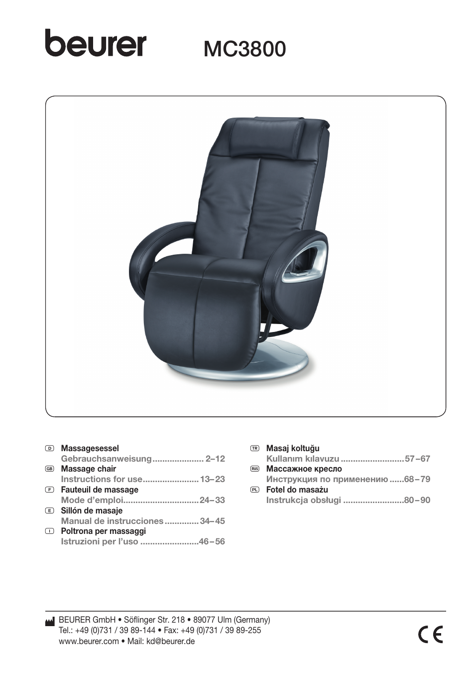 Beurer MC 3800 User Manual | 92 pages