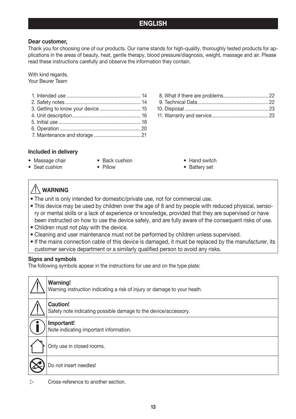 English | Beurer MC 3800 User Manual | Page 13 / 92
