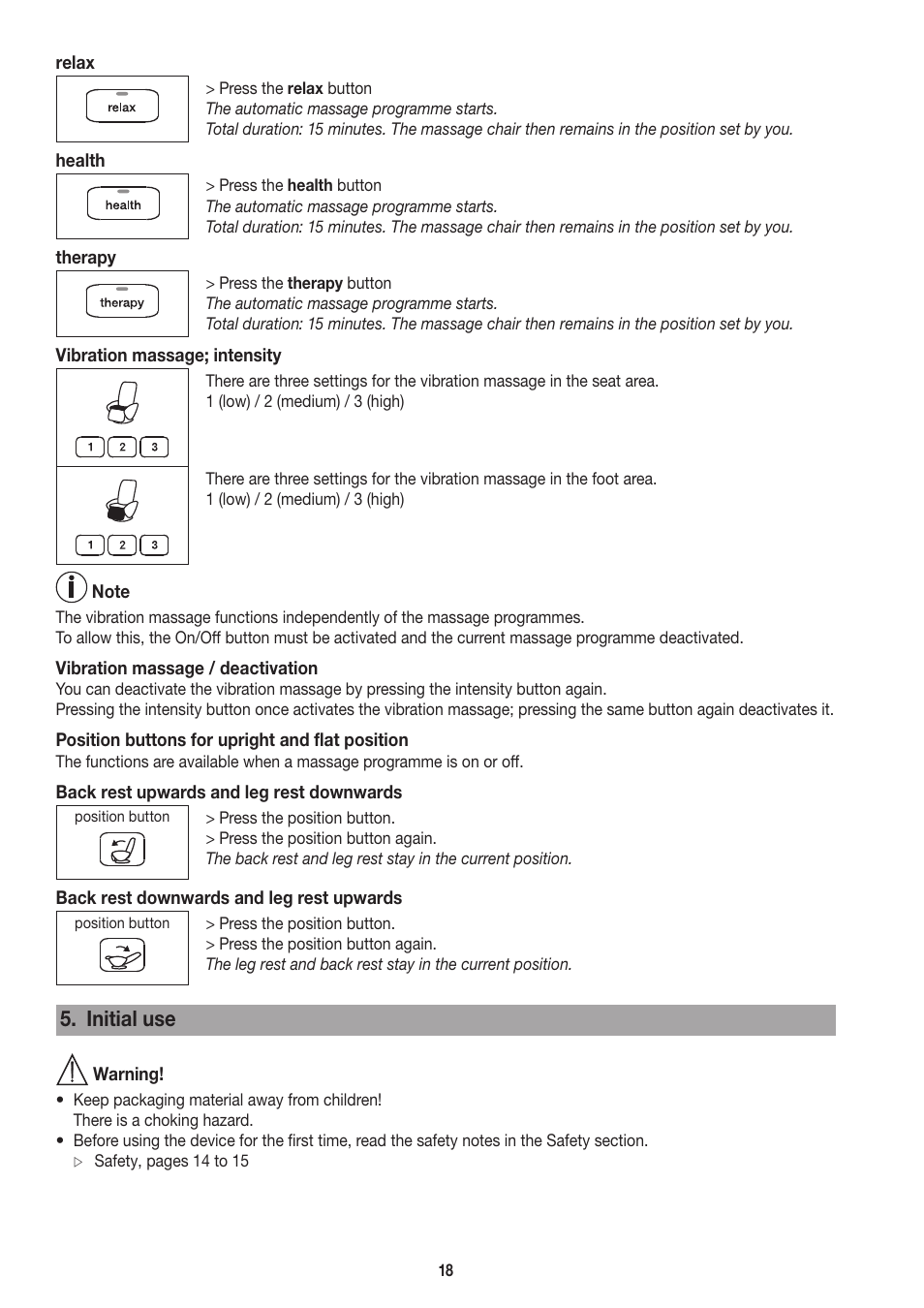 Initial use | Beurer MC 3800 User Manual | Page 18 / 92