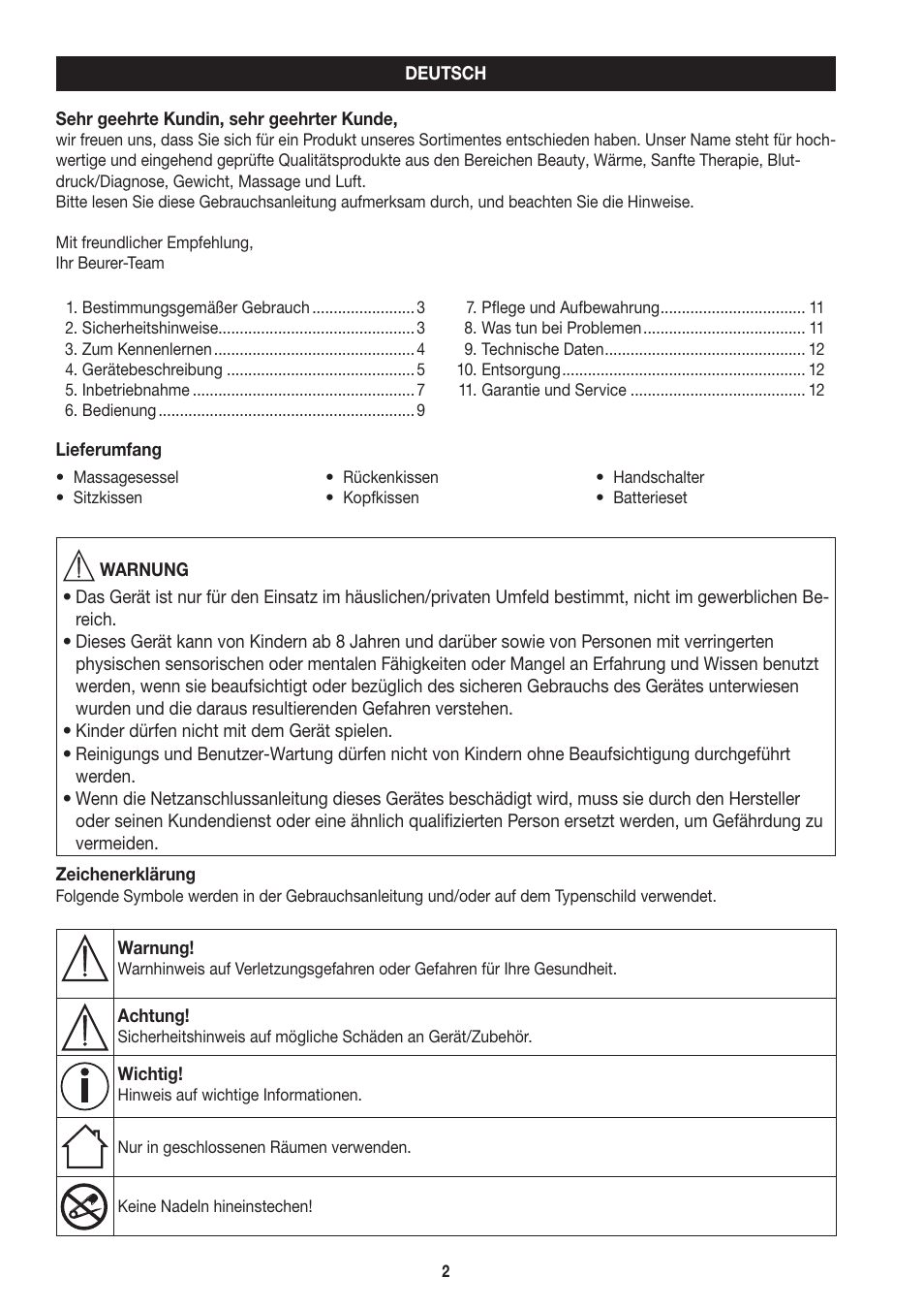 Beurer MC 3800 User Manual | Page 2 / 92