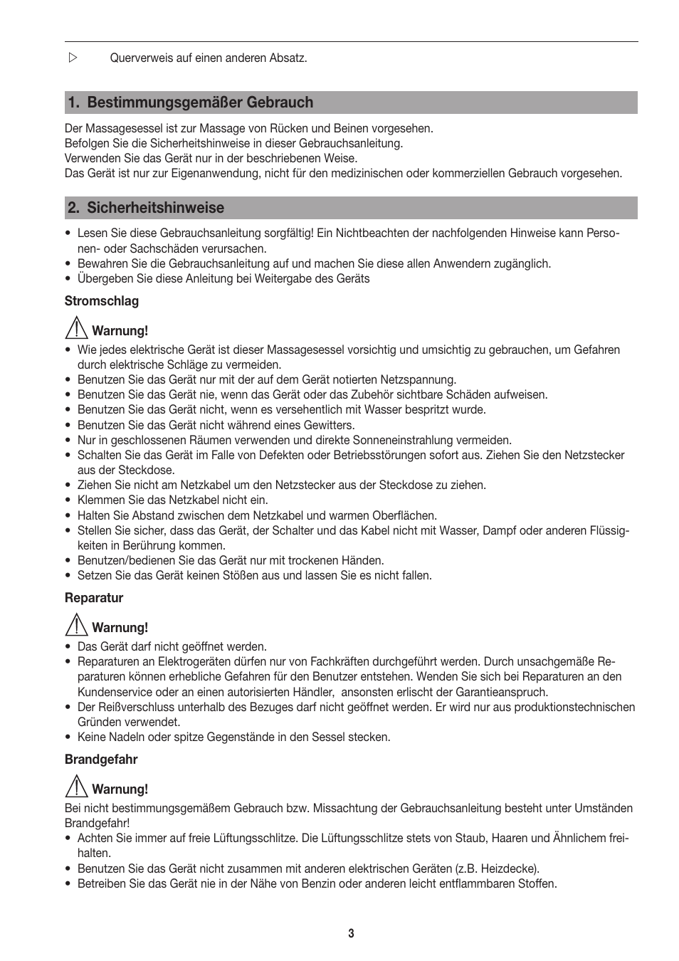 Bestimmungsgemäßer gebrauch, Sicherheitshinweise | Beurer MC 3800 User Manual | Page 3 / 92