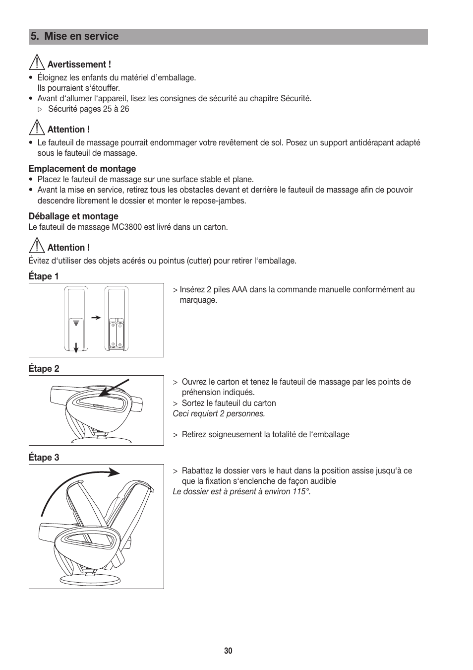 Mise en service | Beurer MC 3800 User Manual | Page 30 / 92
