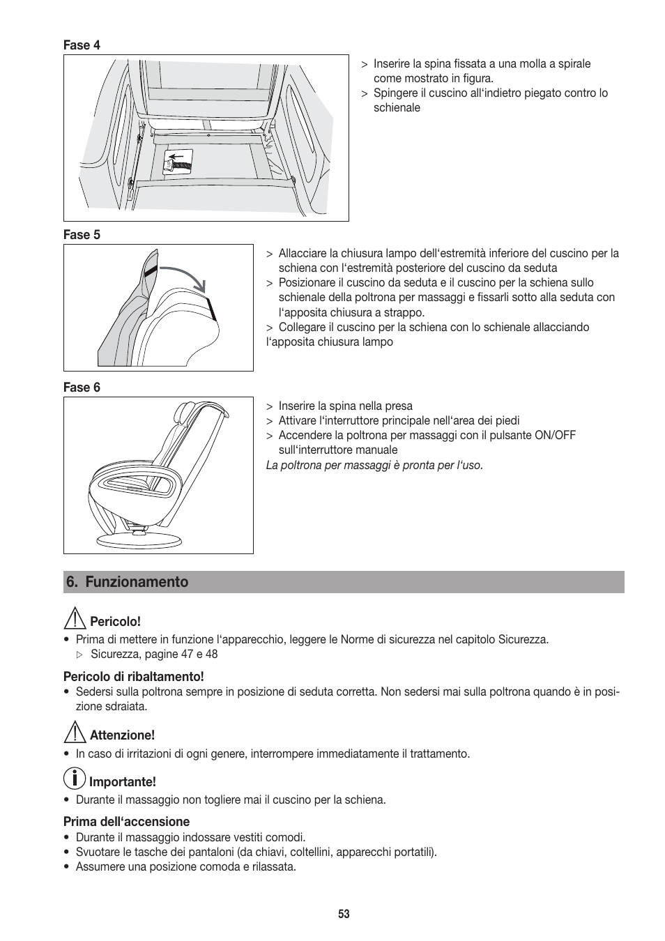 Funzionamento | Beurer MC 3800 User Manual | Page 53 / 92