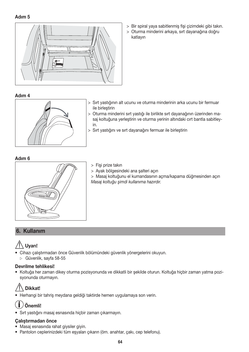 Kullanım | Beurer MC 3800 User Manual | Page 64 / 92