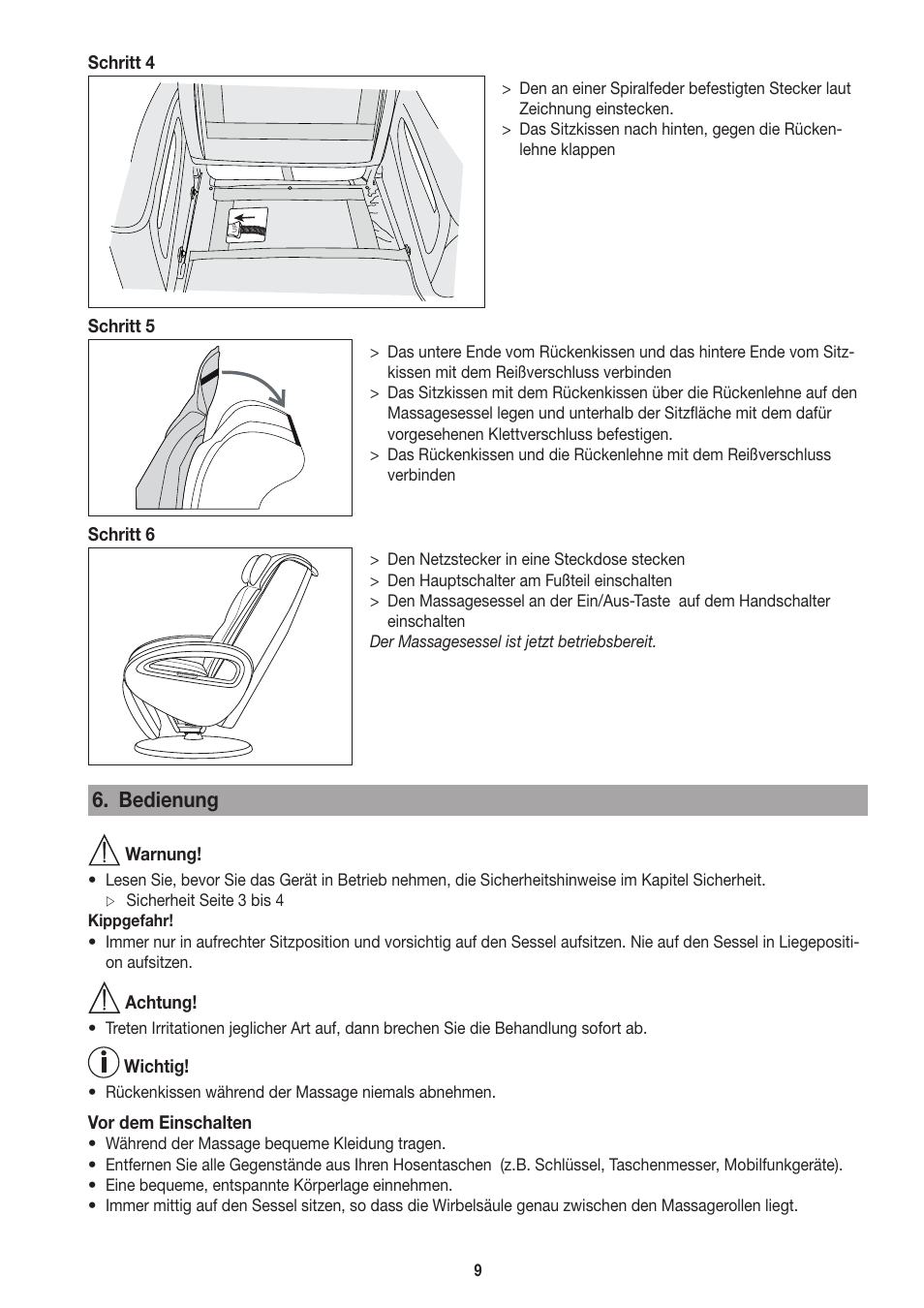 Bedienung | Beurer MC 3800 User Manual | Page 9 / 92