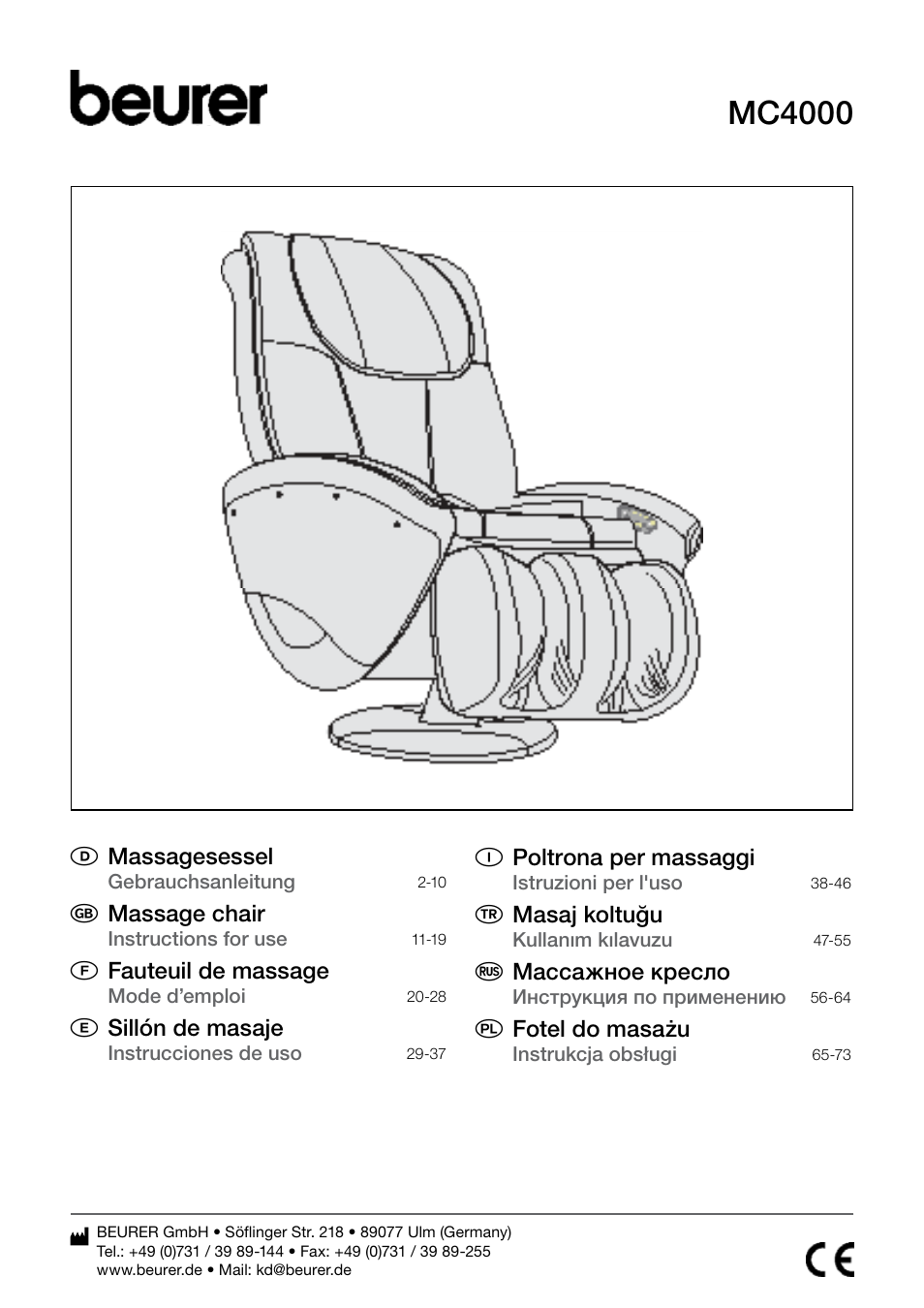 Beurer MC 4000 User Manual | 76 pages