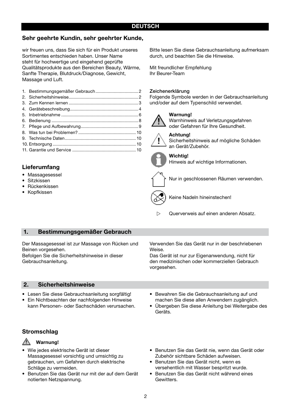 Beurer MC 4000 User Manual | Page 2 / 76