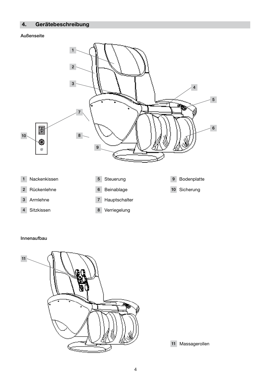 Gerätebeschreibung | Beurer MC 4000 User Manual | Page 4 / 76