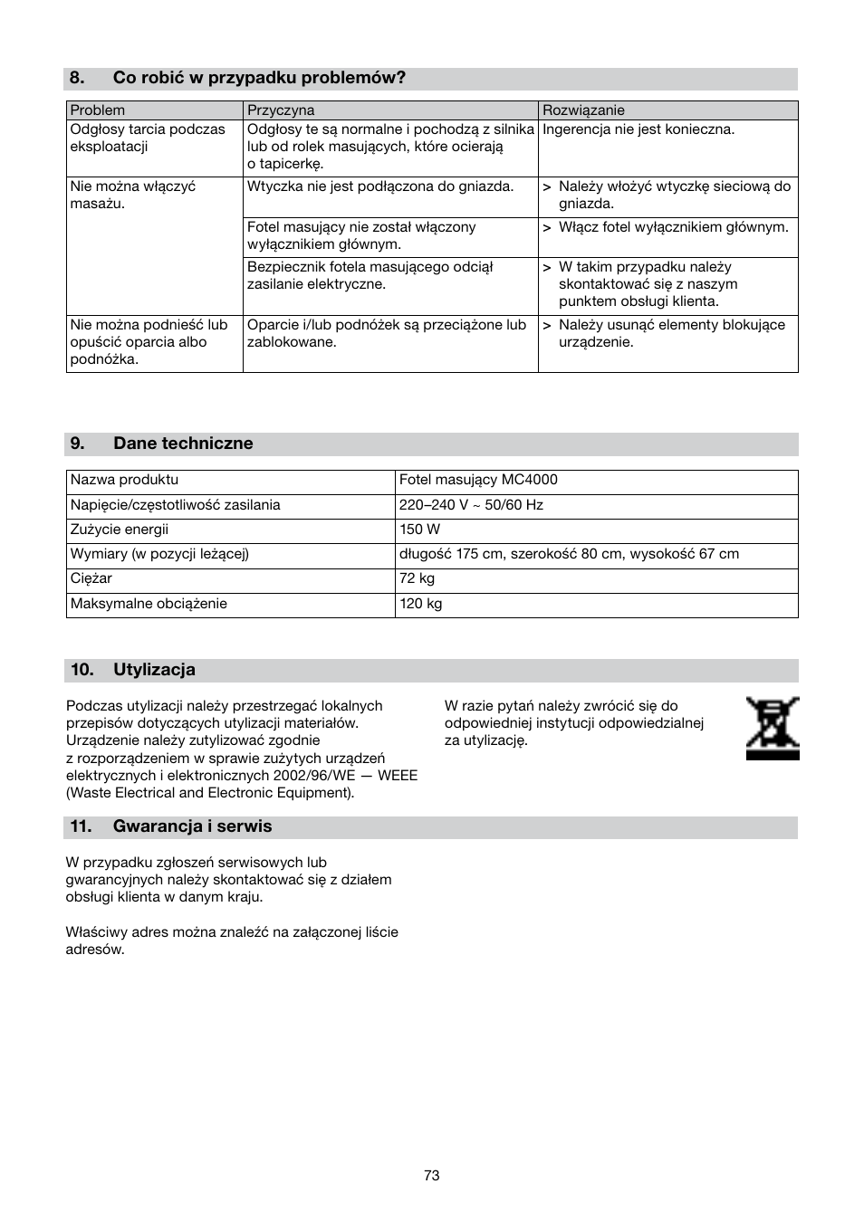 Beurer MC 4000 User Manual | Page 73 / 76