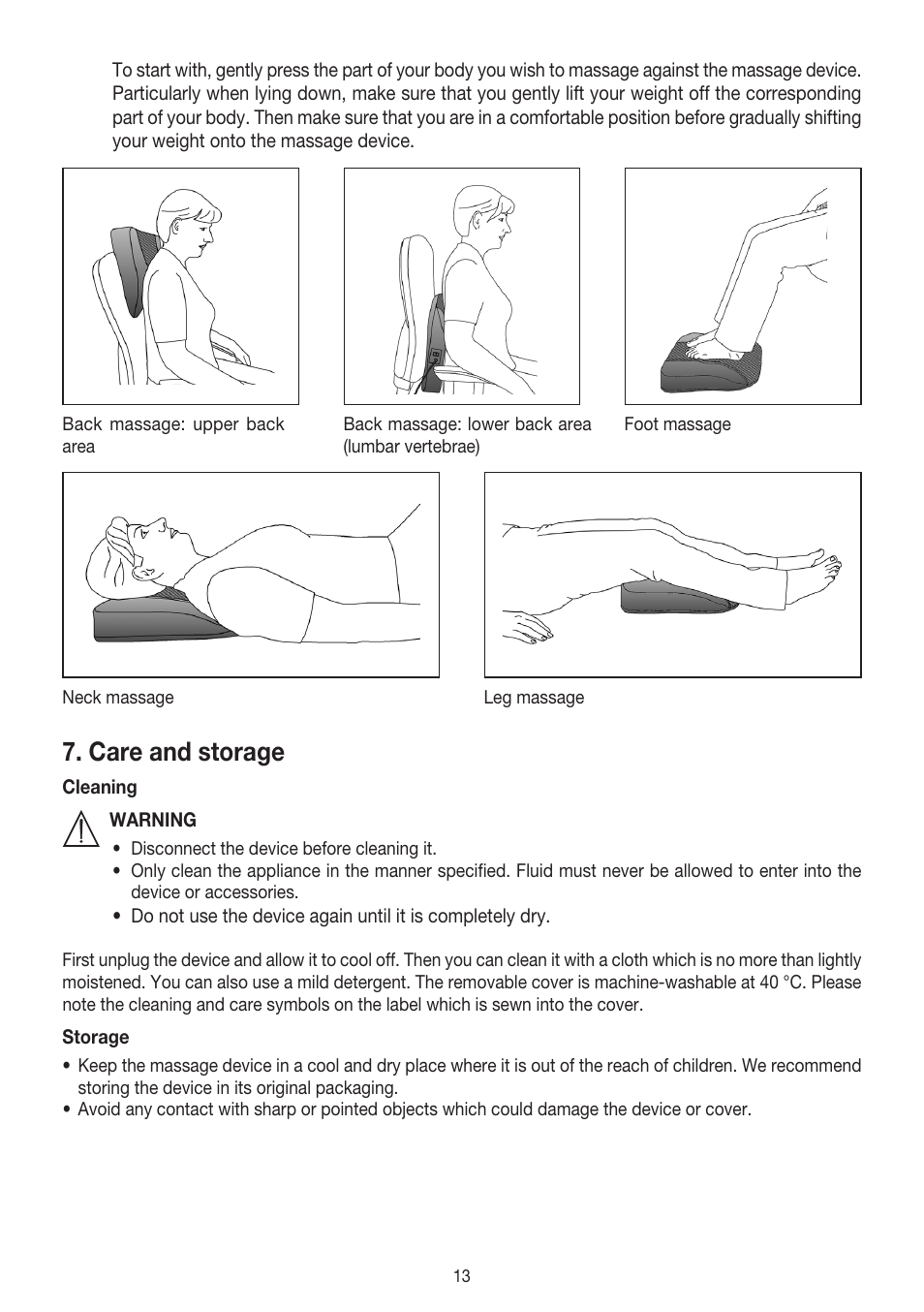 Care and storage | Beurer MG 140 User Manual | Page 13 / 56