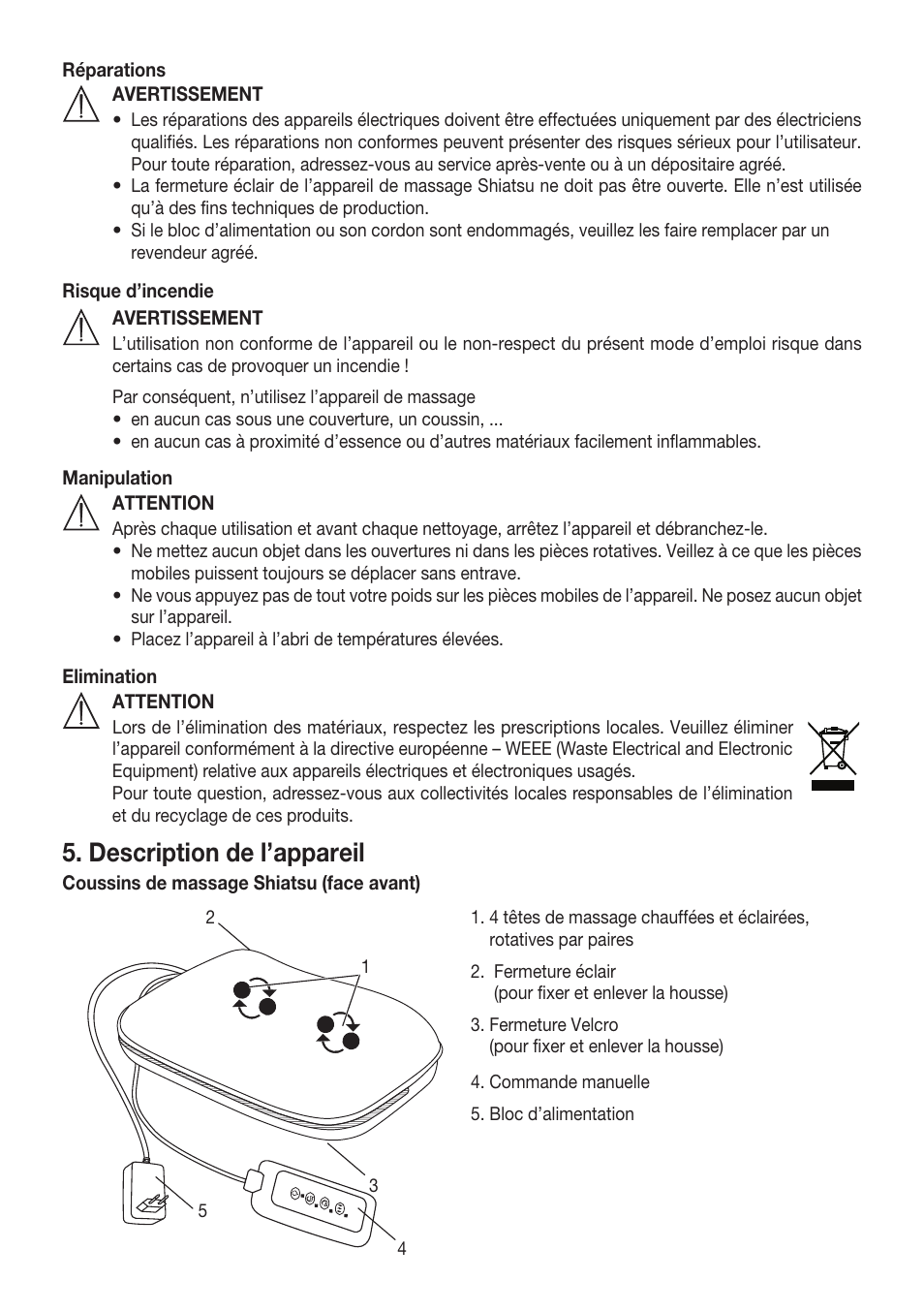 Description de l’appareil | Beurer MG 147 User Manual | Page 17 / 52