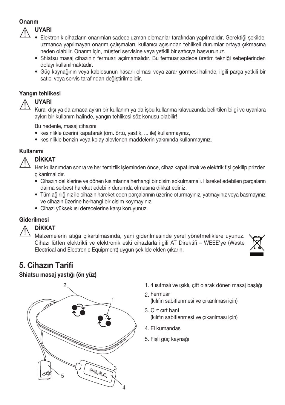 Cihazın tarifi | Beurer MG 147 User Manual | Page 35 / 52