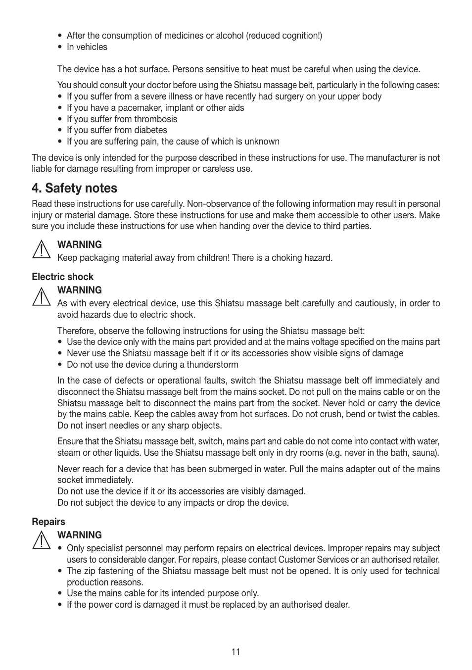 Beurer MG 148 User Manual | Page 11 / 60