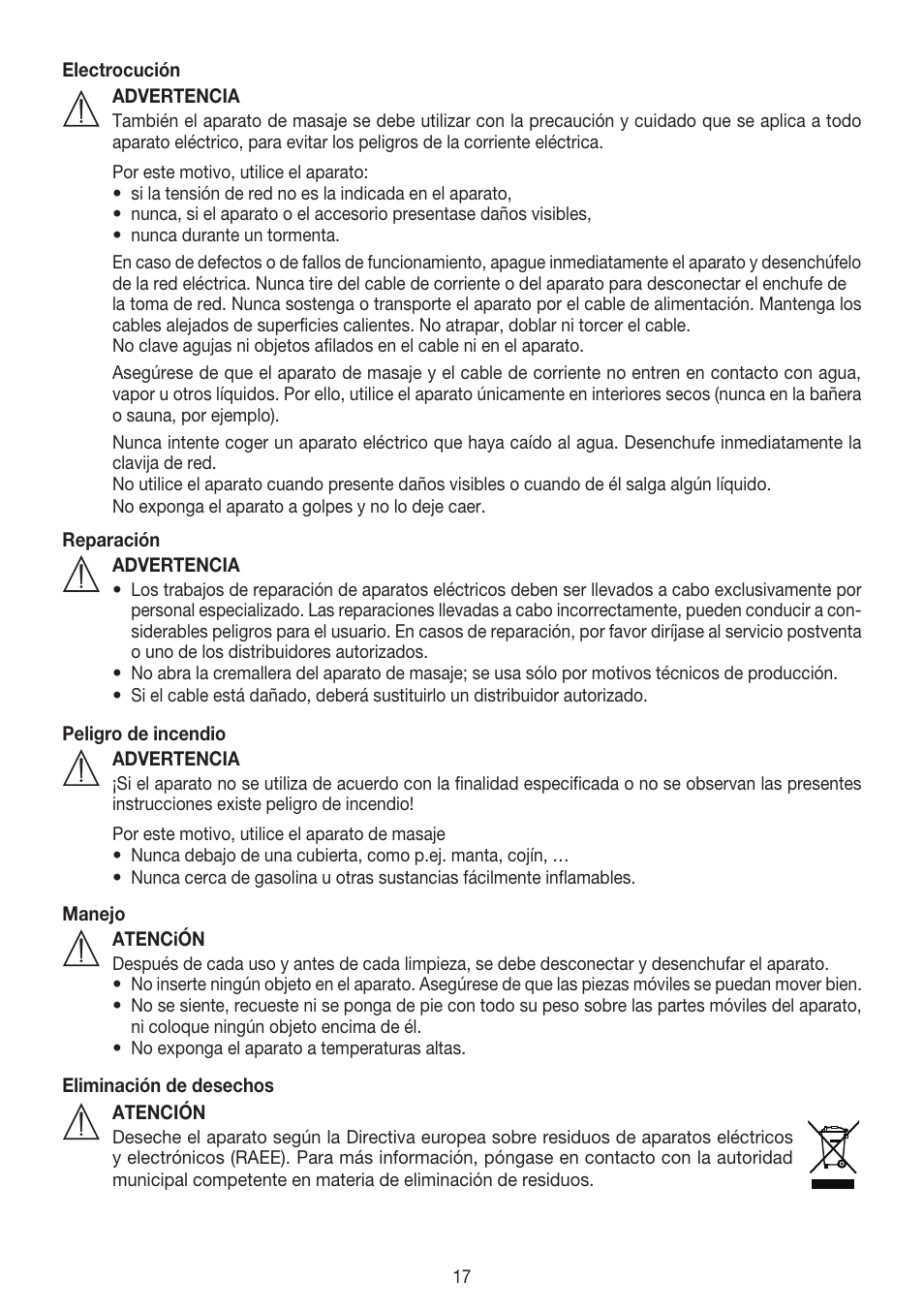 Beurer MG 150 User Manual | Page 17 / 36