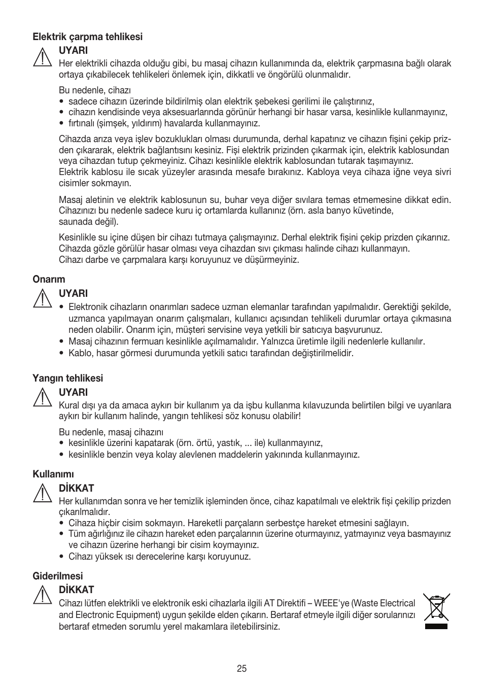 Beurer MG 150 User Manual | Page 25 / 36