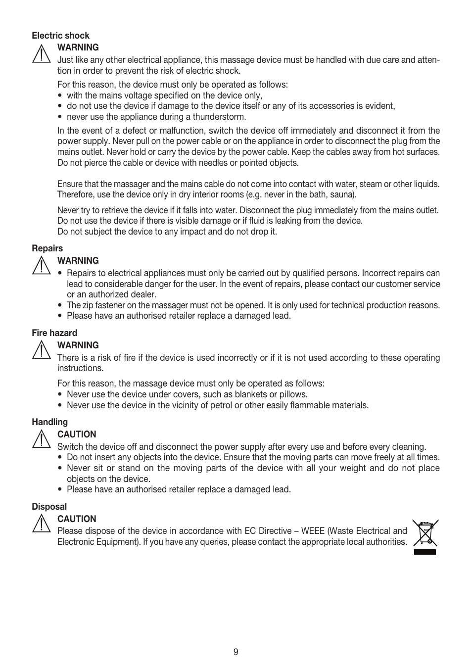 Beurer MG 150 User Manual | Page 9 / 36