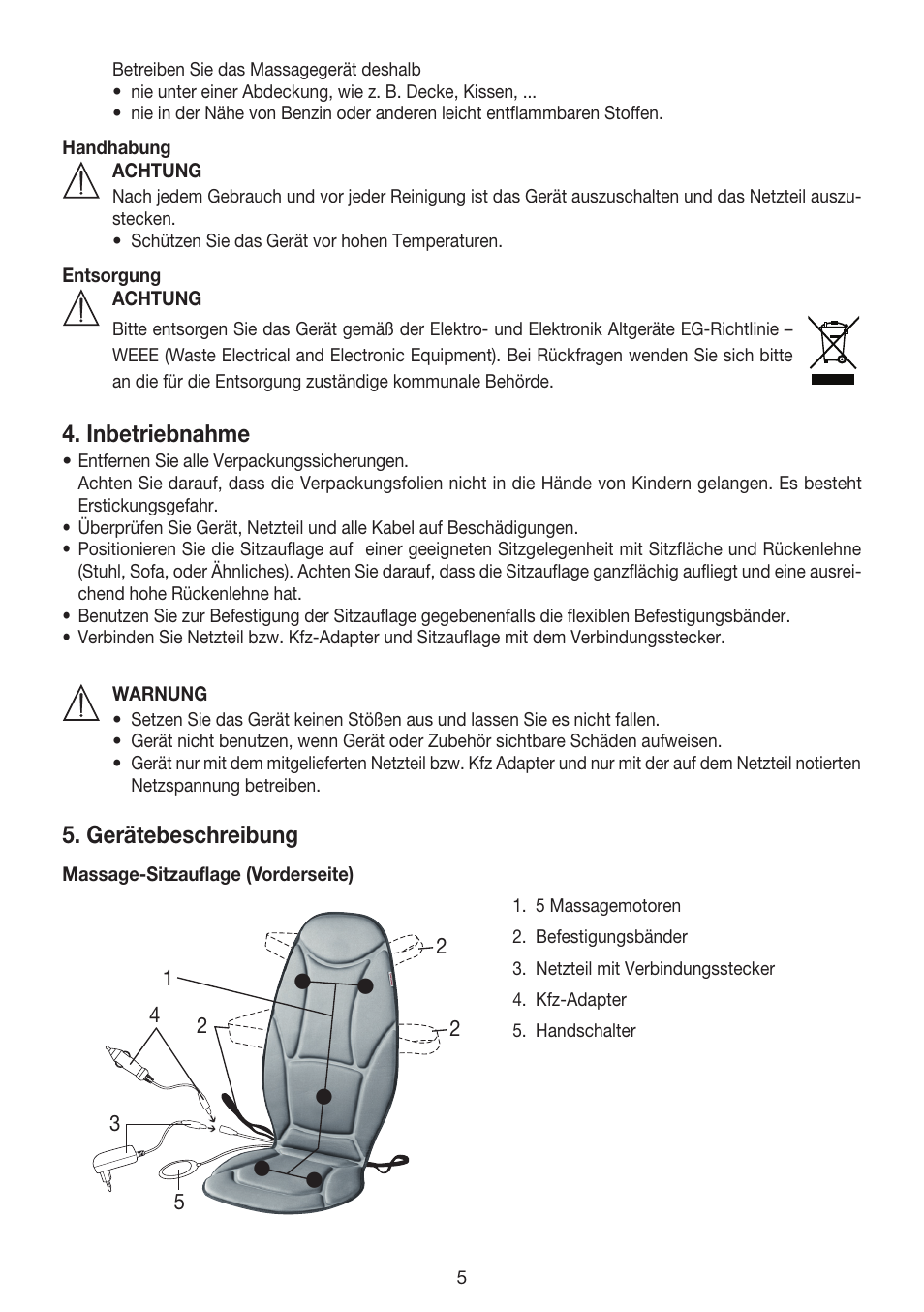 Beurer MG 155 User Manual | Page 5 / 52
