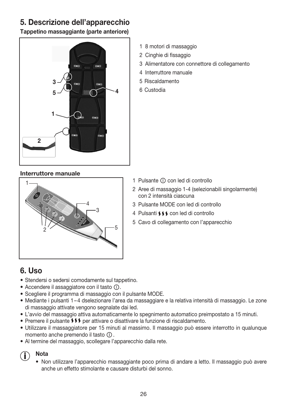 Descrizione dell’apparecchio | Beurer MG 170 User Manual | Page 26 / 44