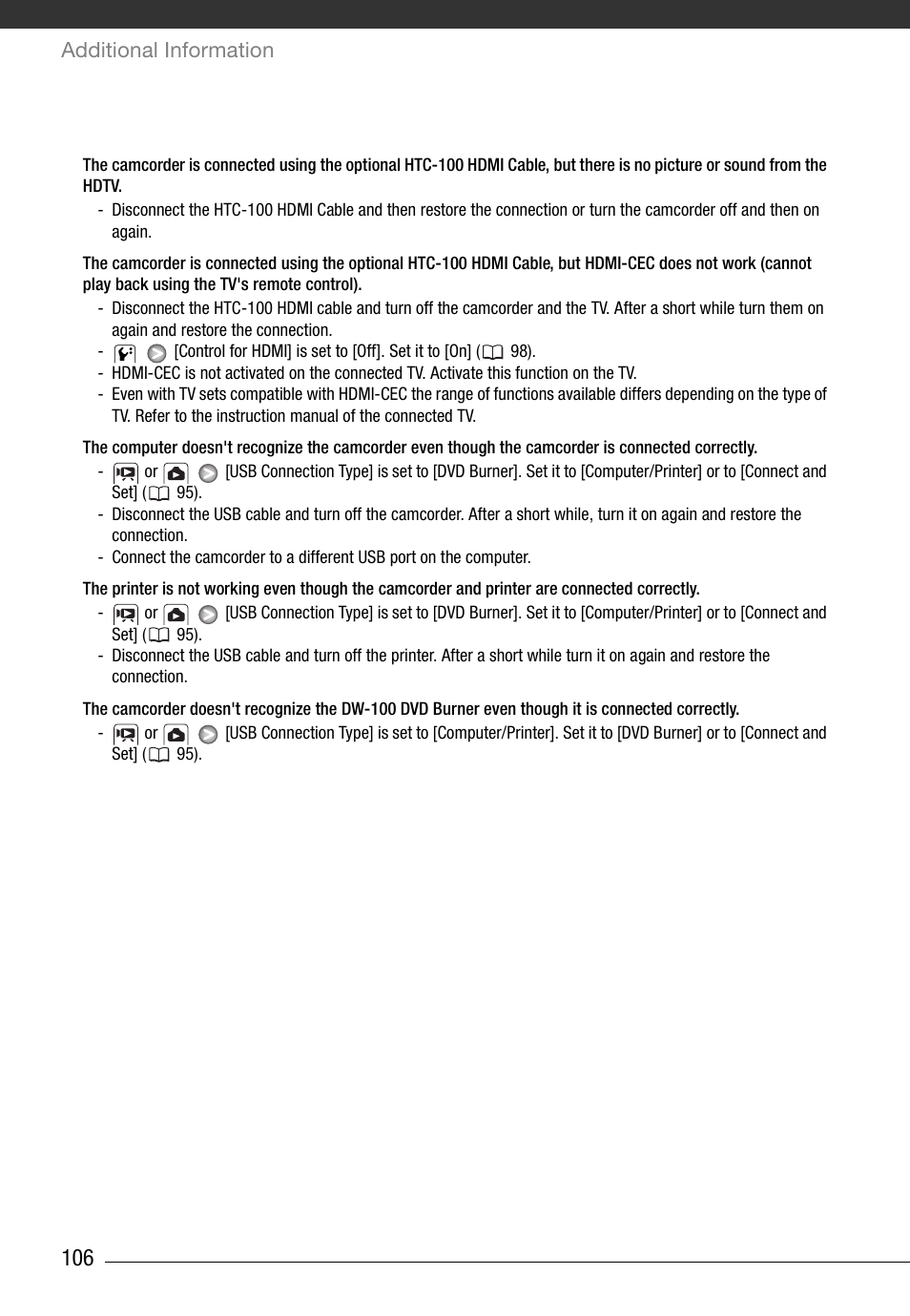 Additional information | Canon HD Camcorder VIXIA HG20 User Manual | Page 106 / 135