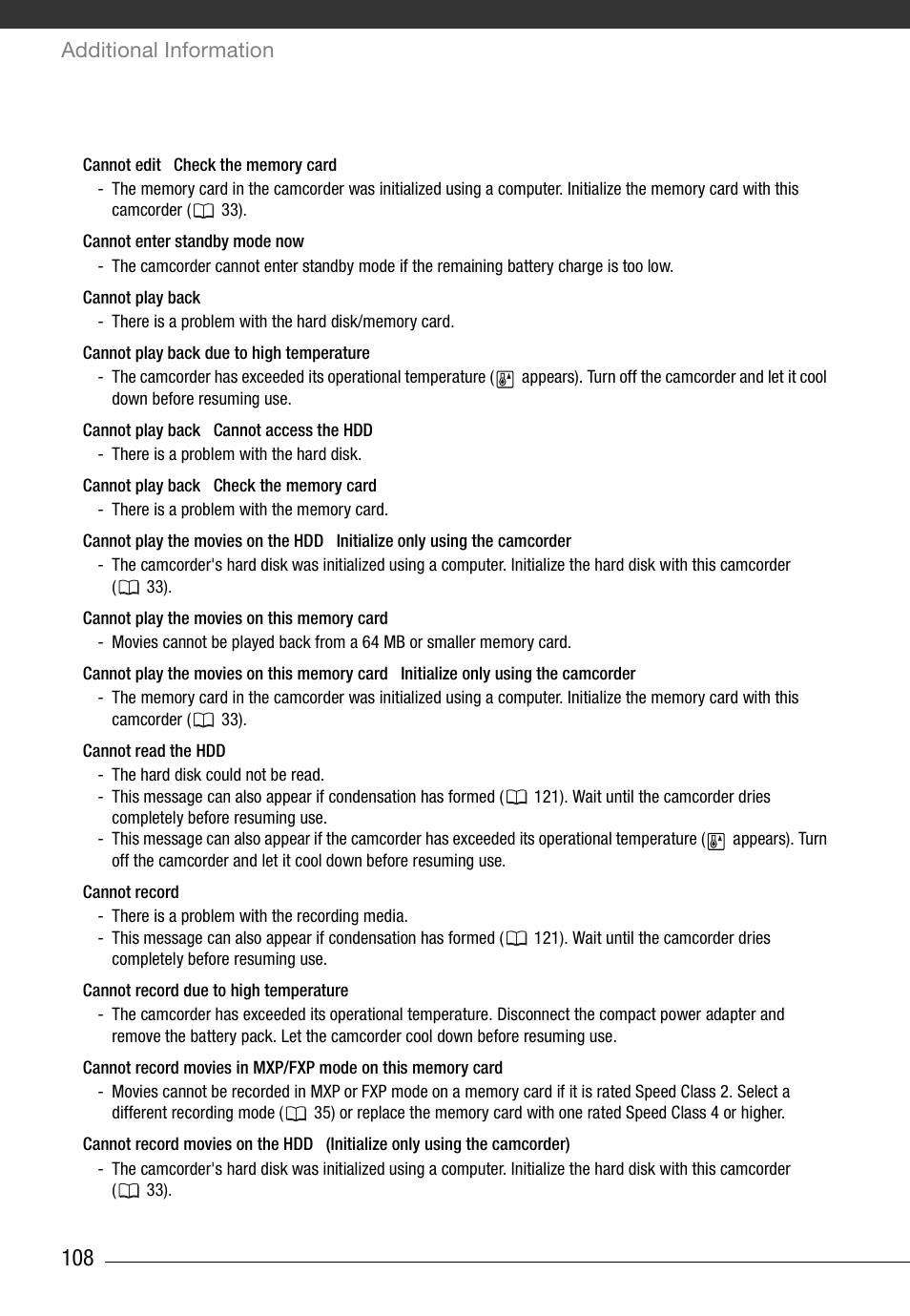 Additional information | Canon HD Camcorder VIXIA HG20 User Manual | Page 108 / 135