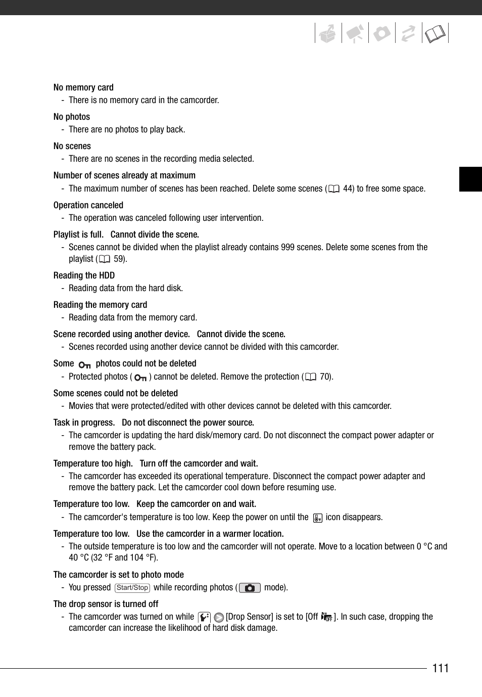 Canon HD Camcorder VIXIA HG20 User Manual | Page 111 / 135