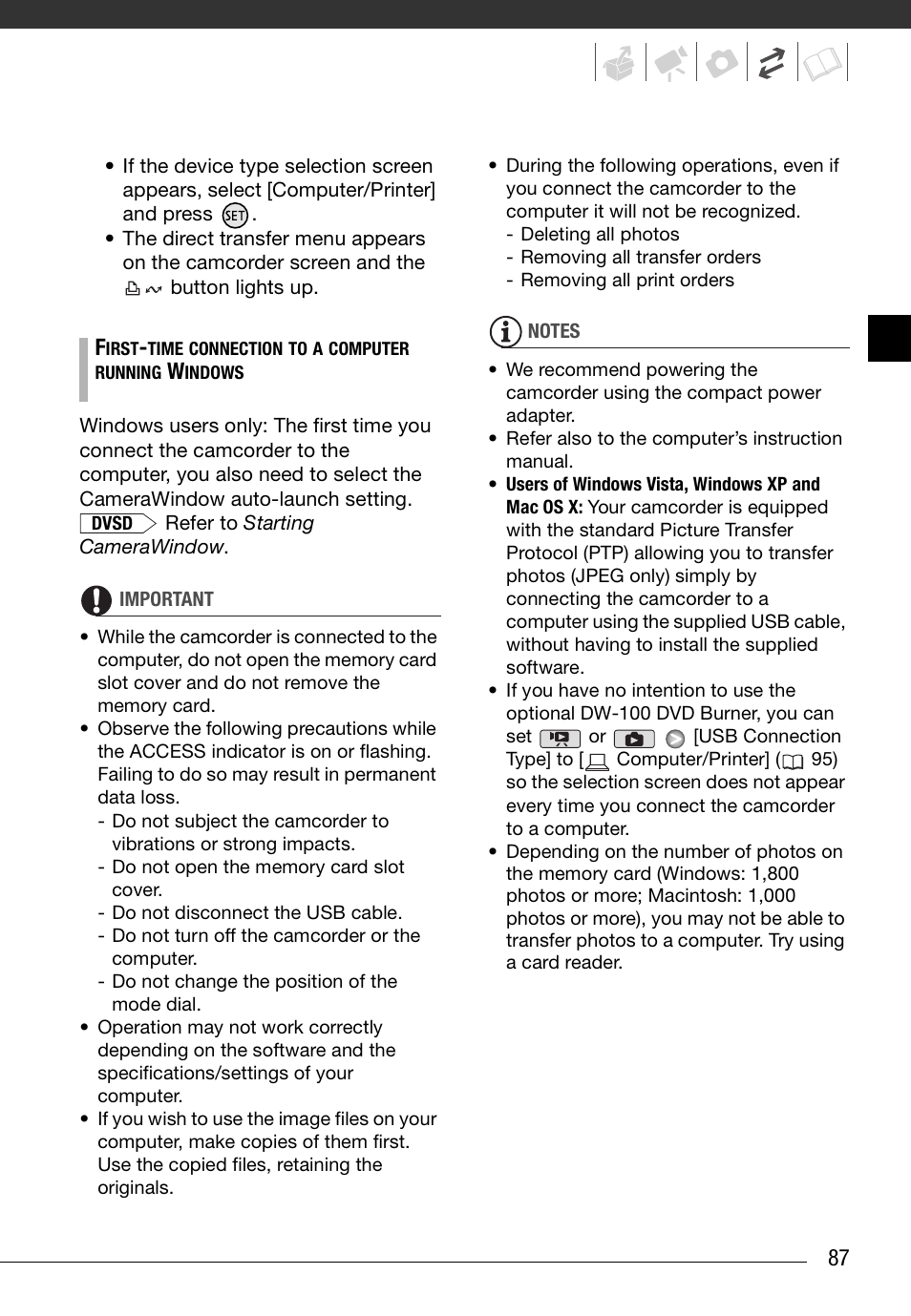 Canon HD Camcorder VIXIA HG20 User Manual | Page 87 / 135