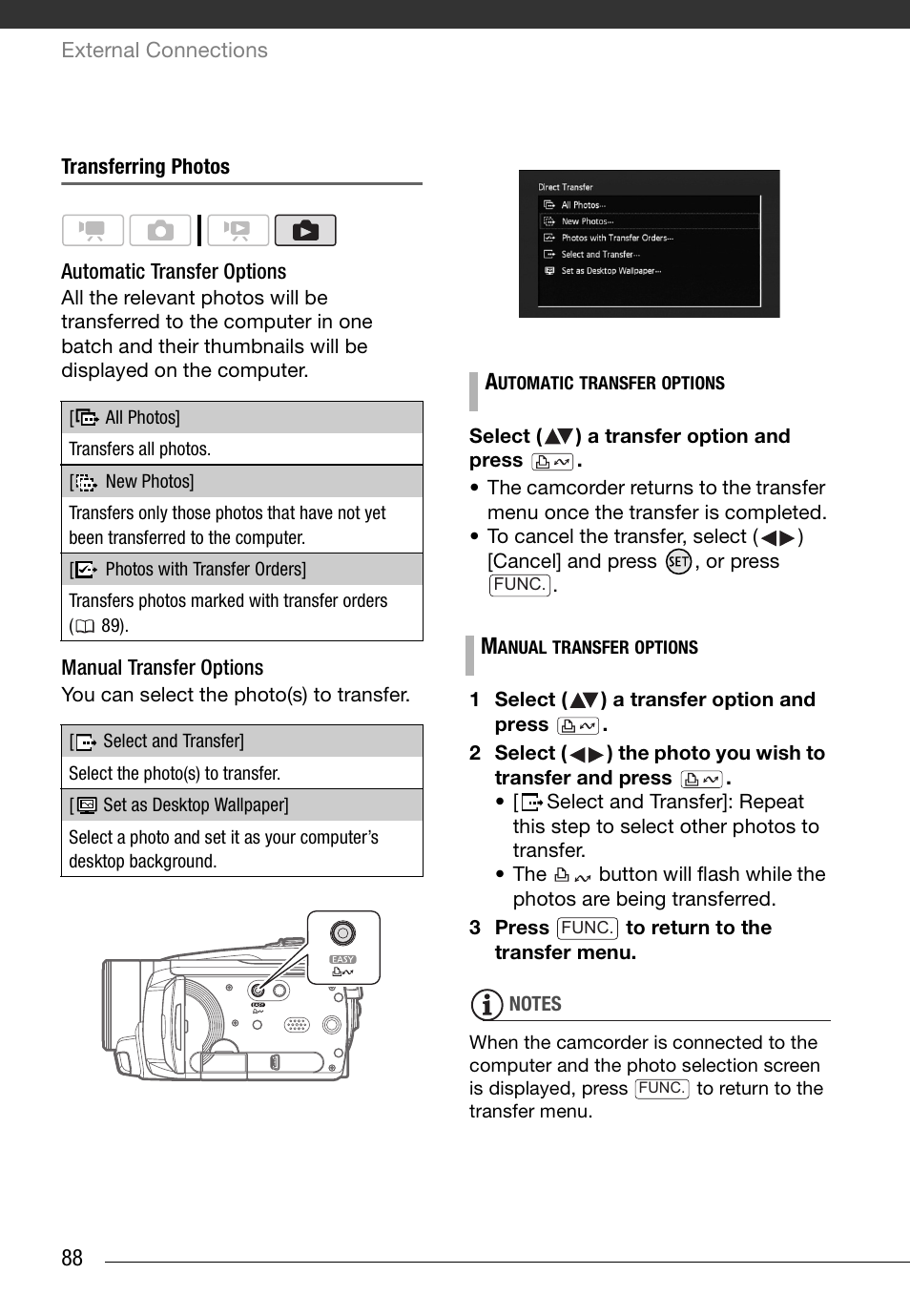 Transferring photos | Canon HD Camcorder VIXIA HG20 User Manual | Page 88 / 135