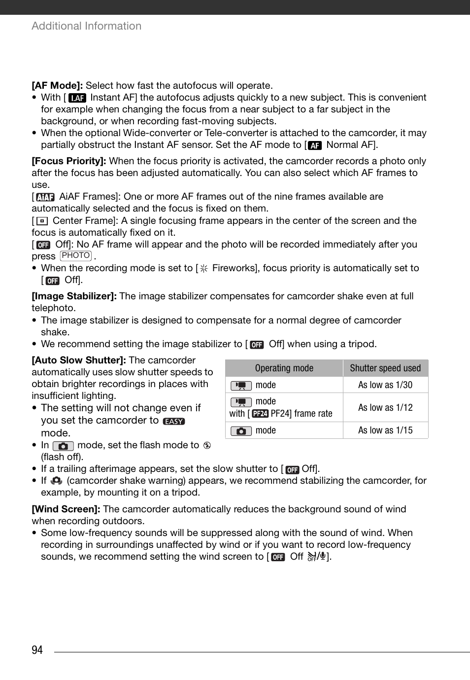 Canon HD Camcorder VIXIA HG20 User Manual | Page 94 / 135