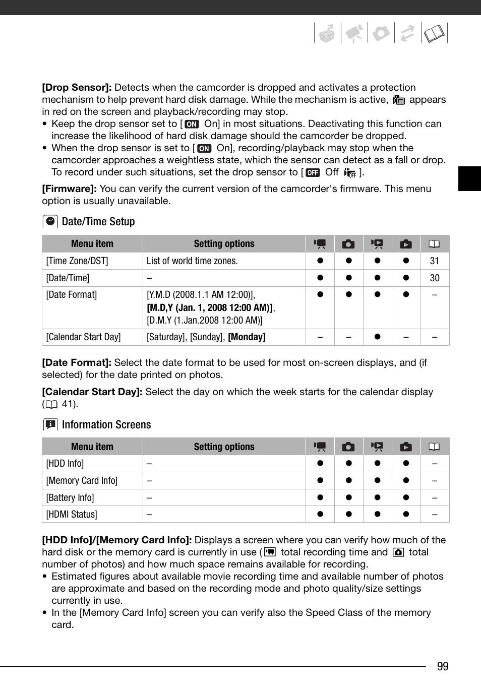 Canon HD Camcorder VIXIA HG20 User Manual | Page 99 / 135