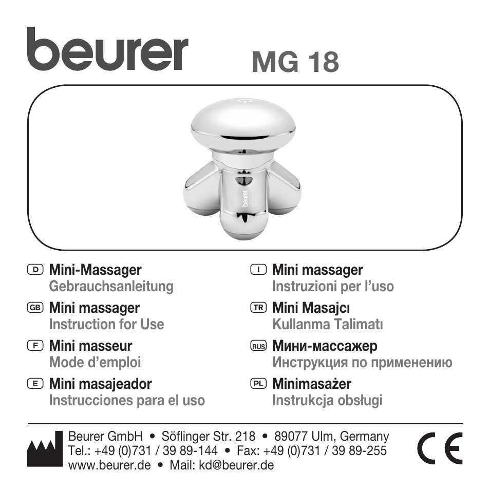 Beurer MG 18 User Manual | 36 pages