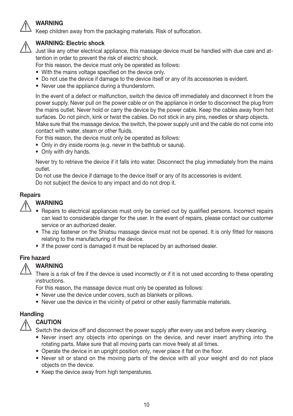 Beurer MG 204 User Manual | Page 10 / 52