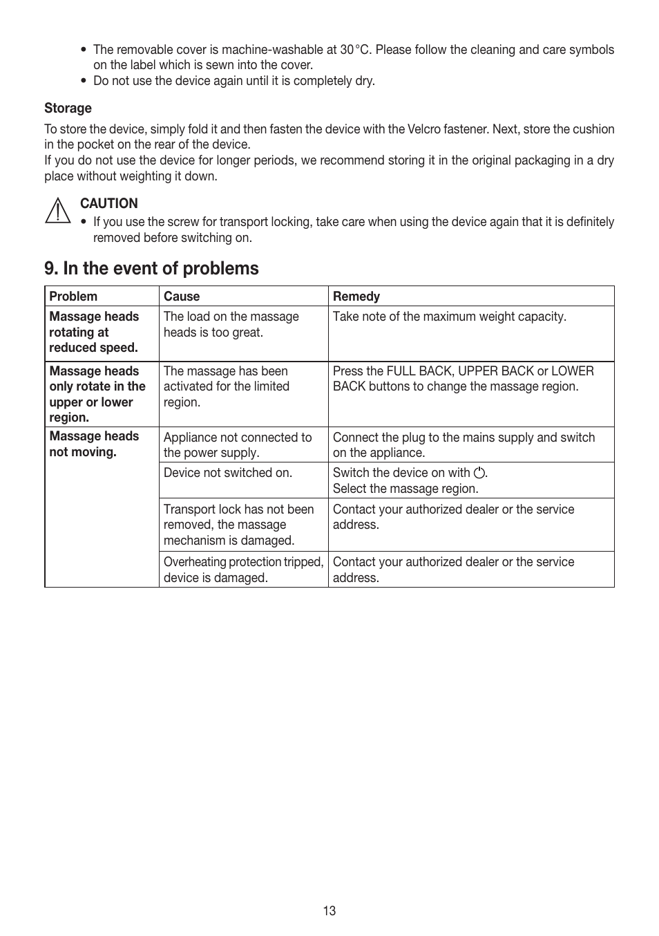 Beurer MG 230 User Manual | Page 13 / 52