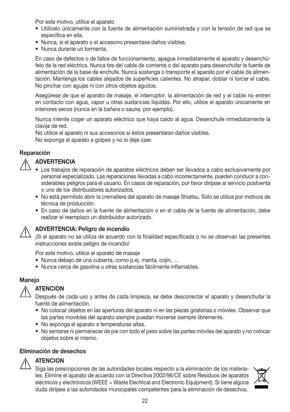 Beurer MG 230 User Manual | Page 22 / 52