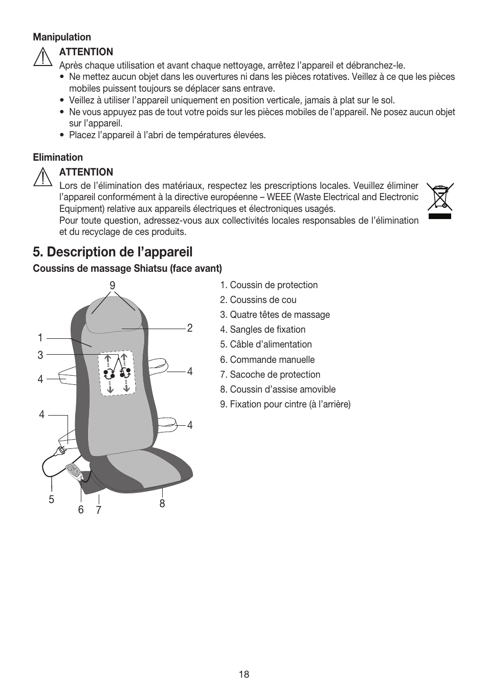 Description de l’appareil | Beurer MG 240 User Manual | Page 18 / 60