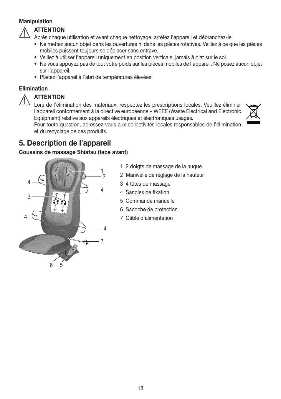 Description de l’appareil | Beurer MG 250 User Manual | Page 18 / 60