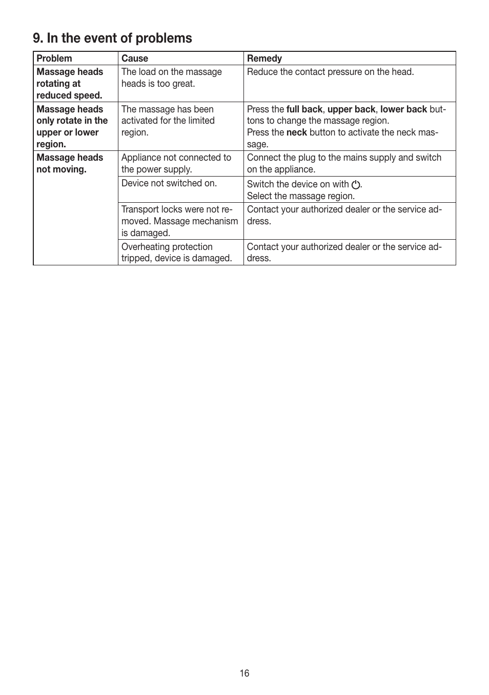Beurer MG 260 User Manual | Page 16 / 60
