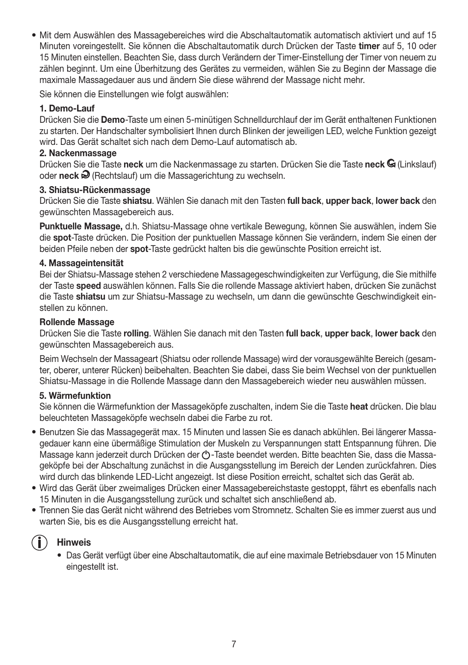 Beurer MG 260 User Manual | Page 7 / 60