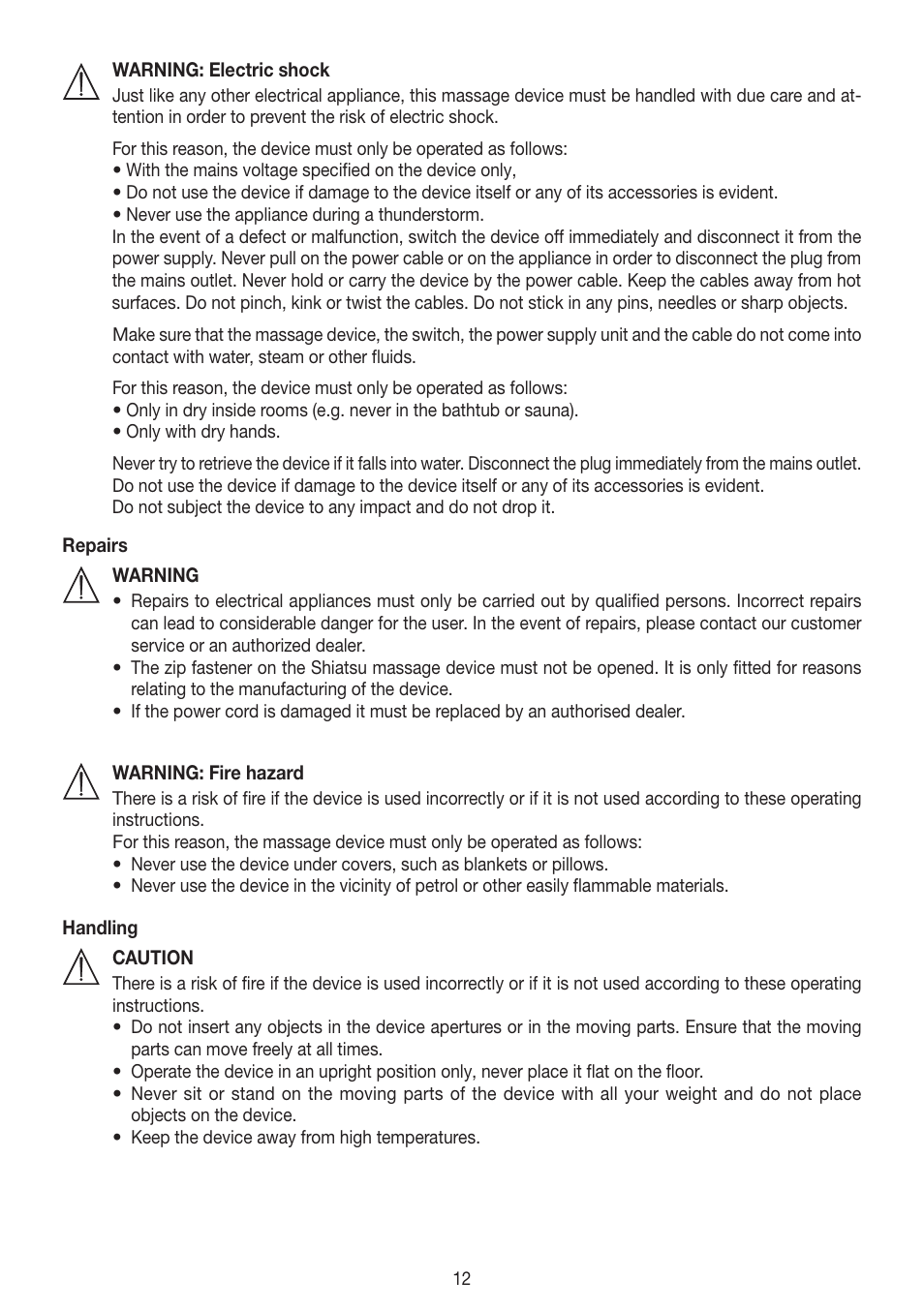 Beurer MG 300 User Manual | Page 12 / 60