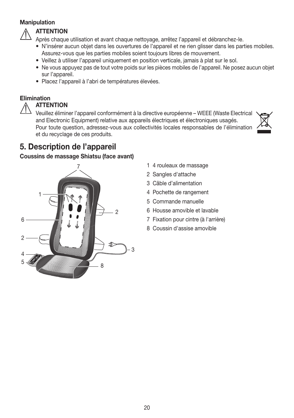 Description de l’appareil | Beurer MG 300 User Manual | Page 20 / 60