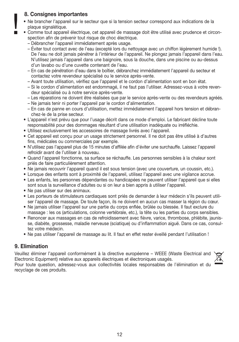 Beurer MG 40 (Typ BF 50) User Manual | Page 12 / 44
